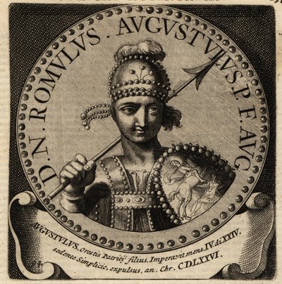 Retrato do Imperador Romano Romulus Augustulus. de Netherlandish School