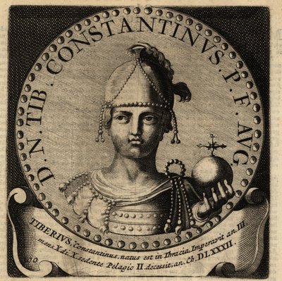 Retrato do Imperador Romano Tibério II Constantino. de Netherlandish School