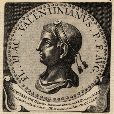 Retrato do Imperador Romano Valentim III. de Netherlandish School