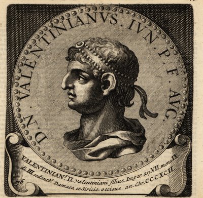 Retrato do Imperador romano Valentim II. de Netherlandish School
