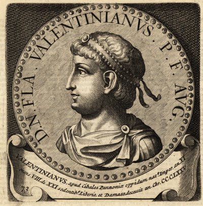 Retrato do Imperador Romano Valentin I. de Netherlandish School