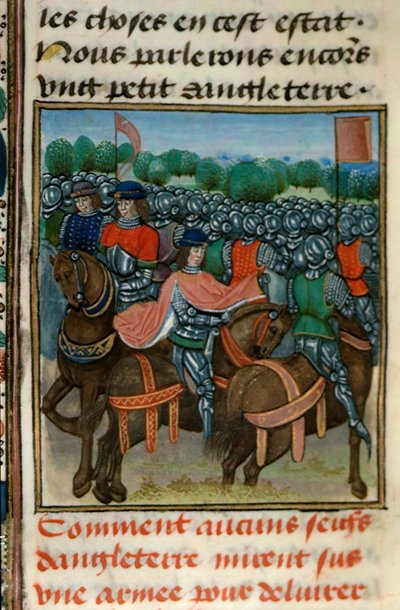 Royal 18 E.II fol.411v Rebelião contra Henrique IV (1367-1413) do Livro IV de 