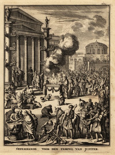Sacrifício perante o Templo de Júpiter em Roma. de Netherlandish School