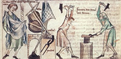 Sloane 3983 fol.5 Ferreiros no trabalho, de 