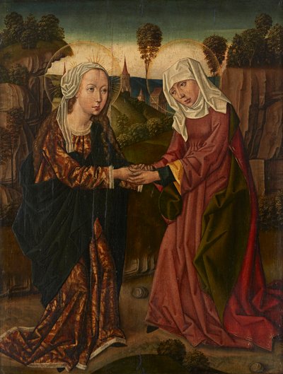 A Virgem e Santa Isabel (óleo sobre painel) de Netherlandish School