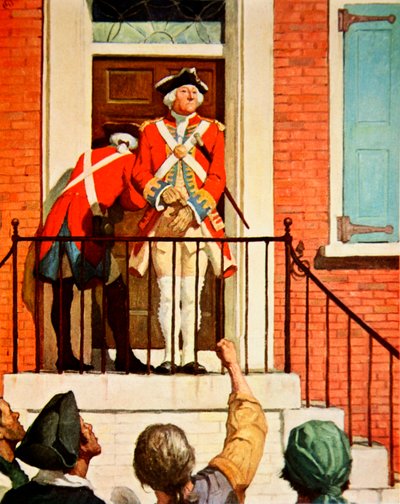 Capitão Tennant com a multidão na frente (cor litho) de Newell Convers (after) Wyeth