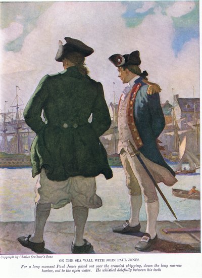 Na parede do mar com John Paul Jones: Por um longo momento John Paul olhou para o porto ao longo do porto, em 1928 de Newell Convers Wyeth