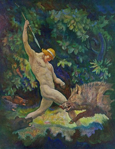 A caça ao javali, 1929 de Newell Convers Wyeth