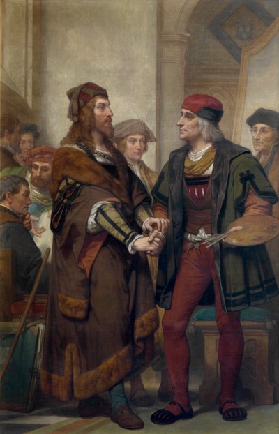 Albrecht Dürer visitando Quinten Massijs (óleo sobre tela) de Nicaise de Keyser