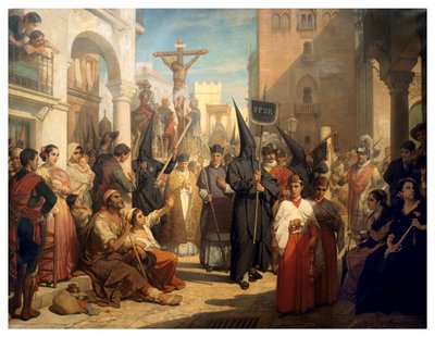 Procissão da Sexta-feira Santa em Sevilha (óleo sobre tela) de Nicaise de Keyser