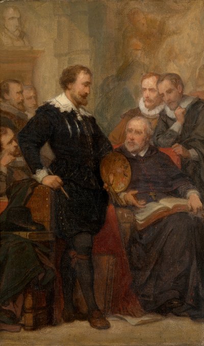 Peter Paul Rubens no seu estúdio (óleo) de Nicaise de Keyser