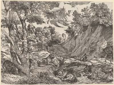 São Jerônimo no deserto de Niccolò Boldrini after Titian