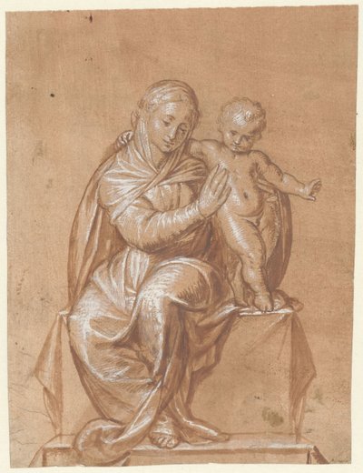 Madonna sentada com criança de Niccolò Giolfino (I)