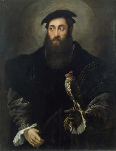 Retrato de um cavalheiro com um falcão de Niccolò dell Abate