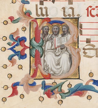 Inicial B: A Trindade de Niccolò di Giacomo da Bologna