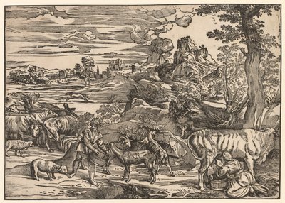 Paisagem com uma leiteira, c. 1525. de Niccolo Boldrini
