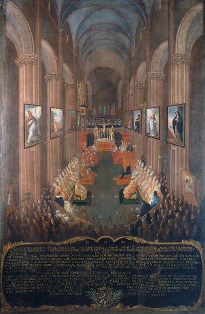 Sessão de abertura do Concílio de Trento em 1545, pormenor de Niccolo Dorigati