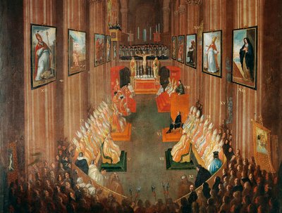 Sessão de abertura do Concílio de Trento em 1545, pormenor de Niccolo Dorigati