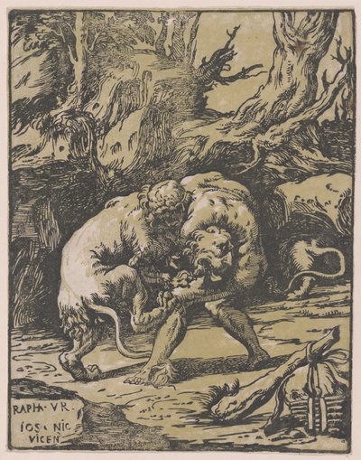Hércules e o Leão da Nemeia, 1540-50., 1540-50. de Niccolo Vicentino
