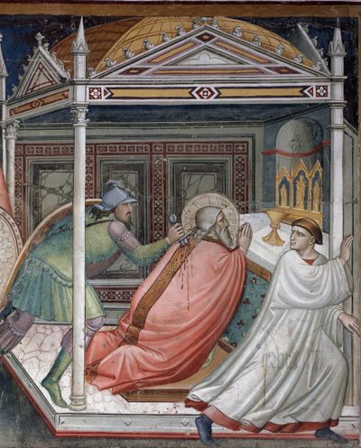 Vida de São Mateus: a morte do santo - Fresco, início do século XIV de Niccolo di Pietro Gerini