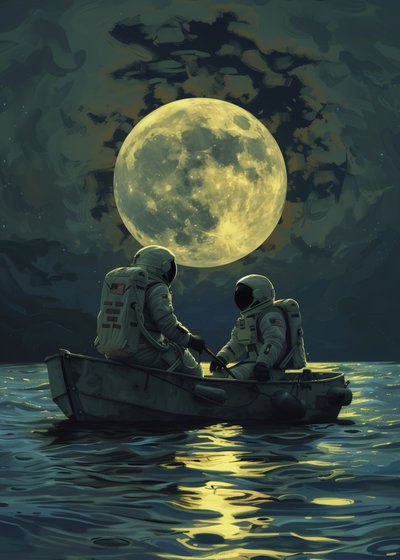 O Casal de Astronautas nas Águas ao Luar de Nicebleed