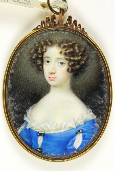 Anne Villiers, Madame Bentinck (aguarela em marfim) de Nicholas (attr.to) Dixon