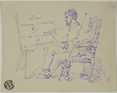 Artista sentado no cavalete de Nicholas Chevalier
