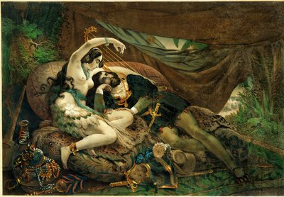 A mexicana Alaida, irmã de Zingari, chefe azteca, com Cortes na sua tenda ... de Nicholas Eustache (after) Maurin