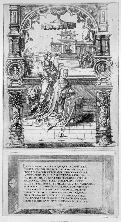 Epitáfio de Margarida da Áustria de Nicholas Hogenberg