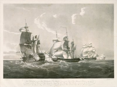 Combate entre o "Guillaume Tel" e o HMS "Penelope", 30 de março de 1800 de Nicholas Pocock