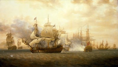 A Batalha da Baía das Fragatas, 26 de janeiro de 1782 de Nicholas Pocock