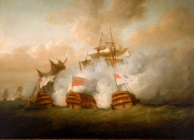O "Brunswick" e o "Vengeur du Peuple" na batalha de 1 de junho de 1794 de Nicholas Pocock