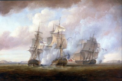 A captura das fragatas francesas "Resistance" e "Constance" pelos HMS "San Fiorenzo" e "Nymphe", em 9 de março de Nicholas Pocock