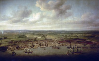 As docas e os cais de Woolwich (Inglaterra), o estaleiro dos edifícios reais desde o século XVI de Nicholas Pocock