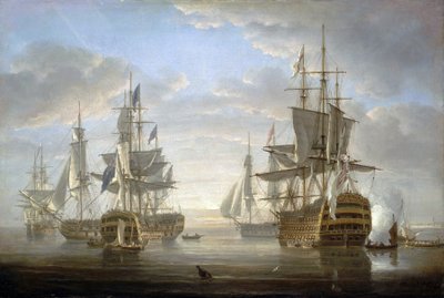 A frota de navios de guerra em que Horatio Nelson (1758-1805) foi capitão durante as guerras revolucionária e napoleónica (1793-1805) de Nicholas Pocock