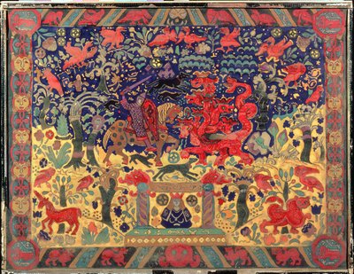 Batalha com o dragão, 1912 de Nicholas Roerich