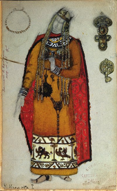 Figurino para "Tristan e Isolde" de Wagner, 1912 de Nicholas Roerich