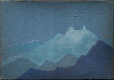 Himalaia, montanhas enluaradas, esboço, 1933 de Nicholas Roerich