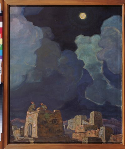 Masheski (Bielorrússia). Gente da Lua. Trabalho de Nicholas Roerich (1874-1947), tempera e óleo a bordo de Nicholas Roerich