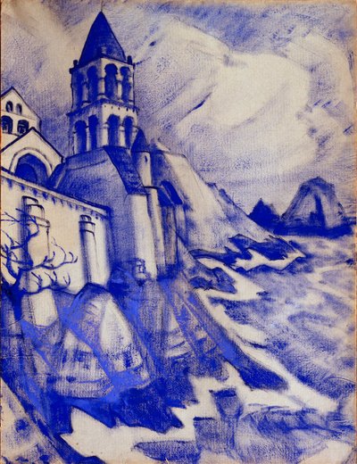 Decoração preparatória para a peça "The Princess Maleine", de Maurice Maeterlinck, 1913 de Nicholas Roerich
