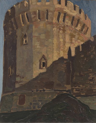 Smolensk. Torre par Roerich, Nicholas (1874-1947). Óleo sobre madeira de recreio, tamanho : 39x30,5 de Nicholas Roerich