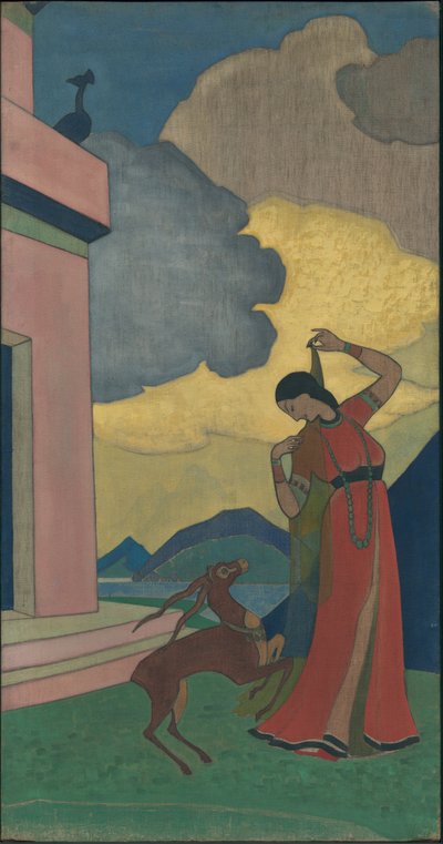 Song of the Morning, painel decorativo, série "Dreams of Wisdom", 1920 de Nicholas Roerich