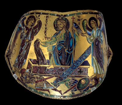 Armilla: A Ressurreição. Meuse cobre e bracelete cerimonial de esmalte. Workshop de Nicolas Verdun (ca. 1130/50-1205) Idade Média, ca. 1170-1180. Paris, Musee Du Louvre de Nicholas of Verdun