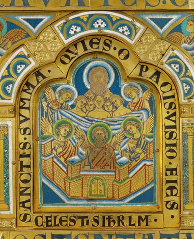 Jerusalém Celeste, do Altar de Verdun ... (placa de esmalte em técnica champleve sobre cobre dourado) de Nicholas of Verdun