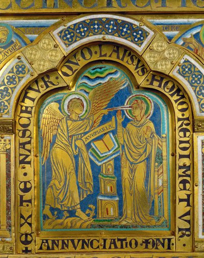 A Anunciação, do Altar de Verdun ... de Nicholas of Verdun
