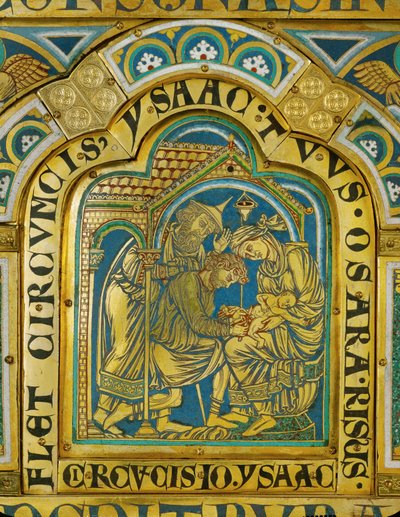 A circuncisão de Isaac ... (esmalte sobre cobre dourado) de Nicholas of Verdun