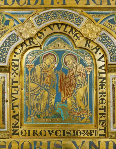 A circuncisão de Jesus ... (esmalte sobre cobre dourado) de Nicholas of Verdun
