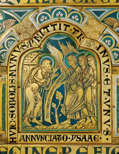 Os três anjos visitam Abraão ... de Nicholas of Verdun