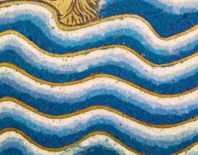 Ondas do Dilúvio, do painel Arca de Noé do Altar de Verdun ... (placa de esmalte em técnica champleve sobre cobre dourado) de Nicholas of Verdun