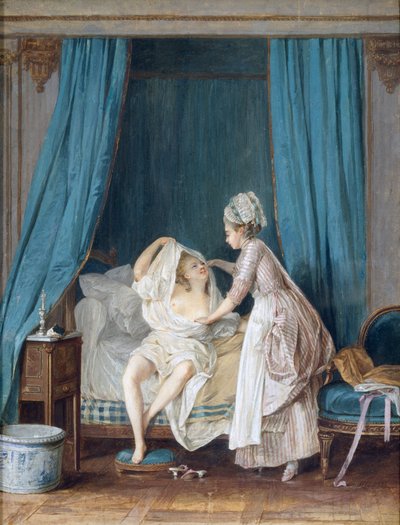 Senhora saindo da cama, 1776 de Niclas II Lafrensen